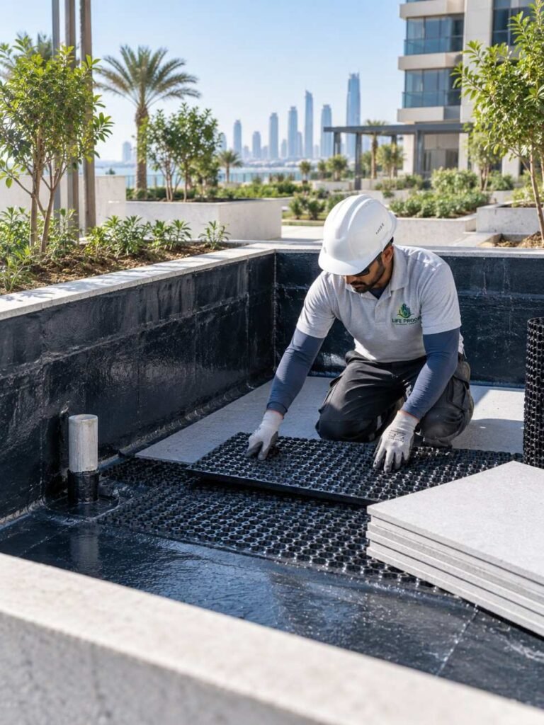 roof waterproofing Abu Dhabi torch applied membrane installation