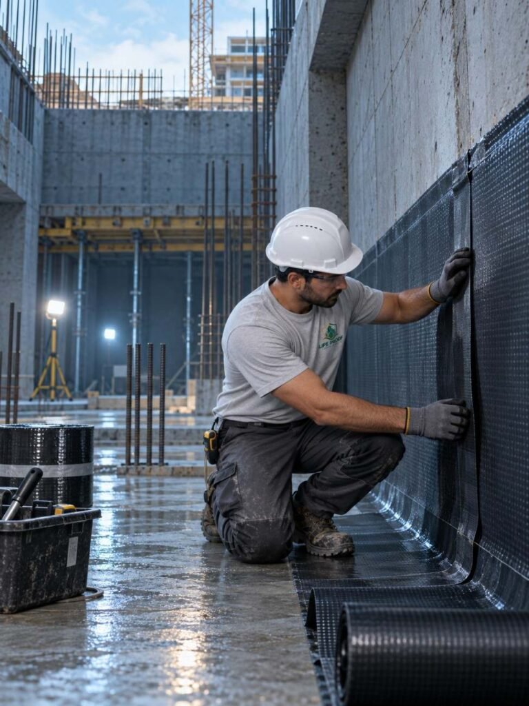 PU crack injection grouting basement wall UAE