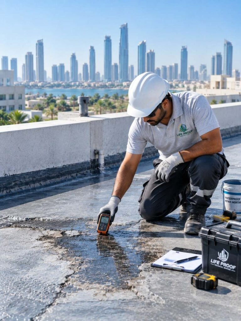roof waterproofing Abu Dhabi torch applied membrane installation