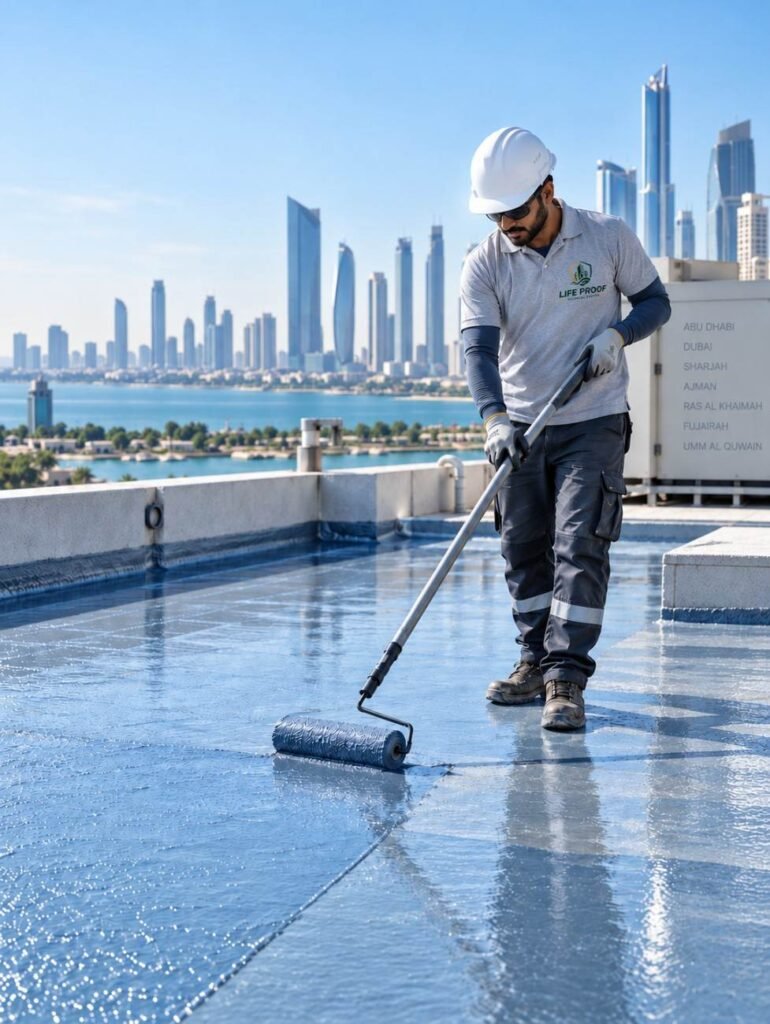 roof waterproofing Abu Dhabi torch applied membrane installation