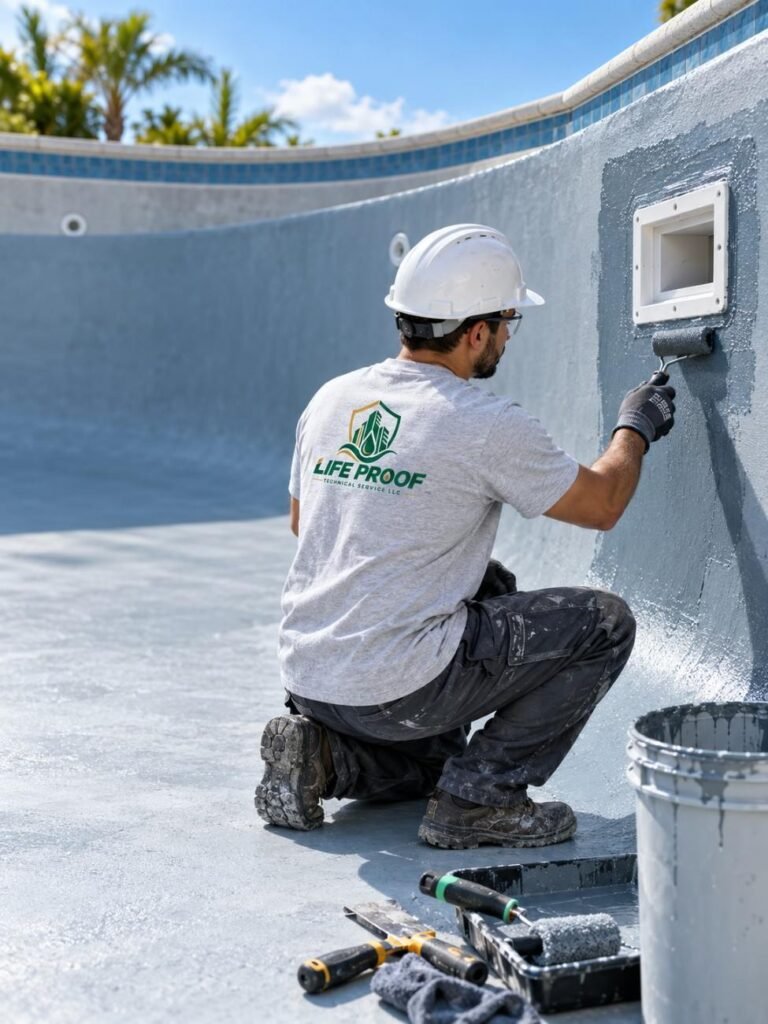 swimming pool waterproofing membrane application uae