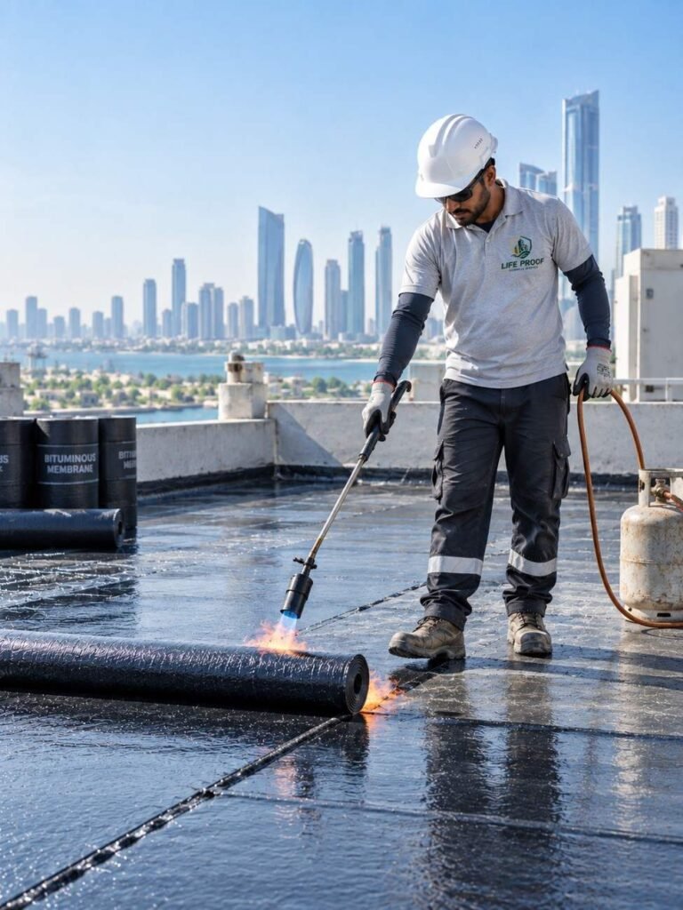 lightweight foam concrete poured for roof slope Abu Dhabi