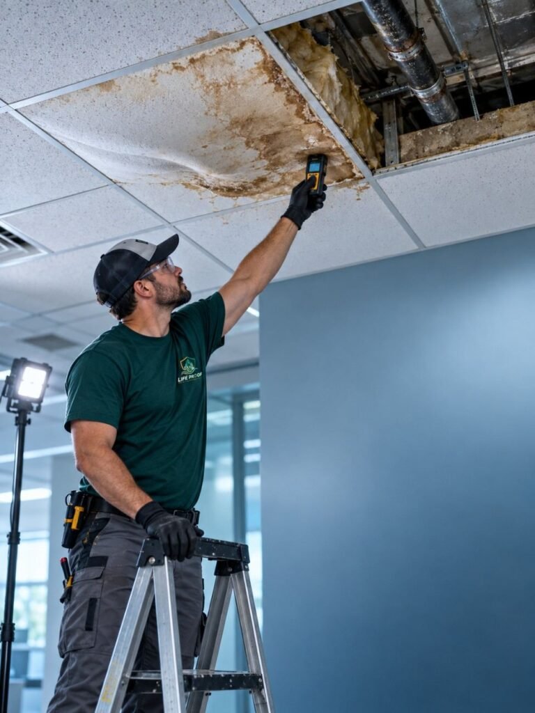water damaged false ceiling repair abu dhabi